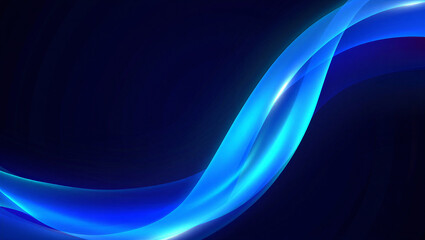 Obraz premium Elegant flowing blue light wave on a dark background