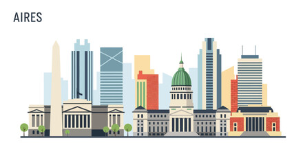Obraz premium Buenos Aires cityscape with modern and historic buildings