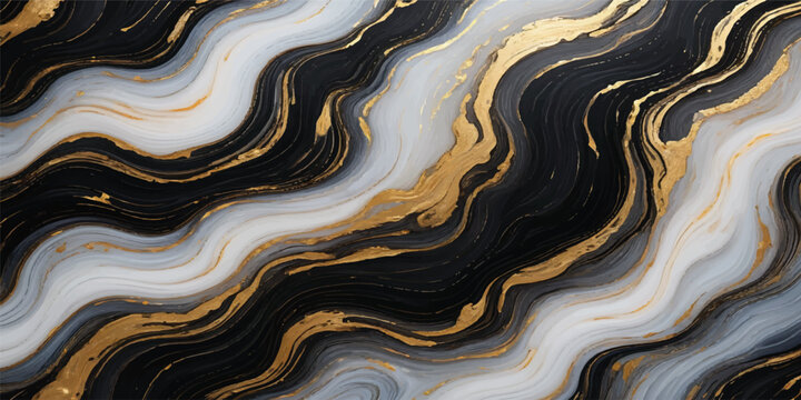 Seamless wavy pattern of yellow stone and sand texture featuring fluid golden waves and a shiny metallic surface flow for a liquid brown art backdrop wallpaper