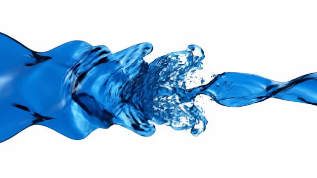 Seamlessly looping motion graphic animation of pure transparent blue liquid flowing and gently swirling in organized waves ideal for a digital background animation, data, looping