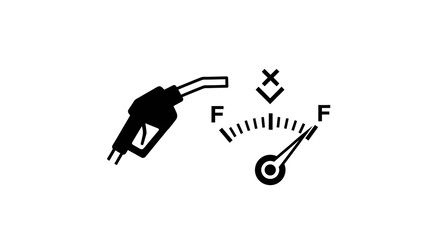 Fuel Gauge Indicator Action, Automotive Subject, Vehicle Environment, Iconic Viewpoint