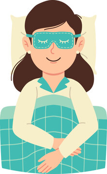 Insomnia Illustration of Woman Sleeping with Eye Mask