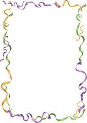 Mardi Gras Ribbon Frame,Mardi Gras border © TheHappyGiftArt