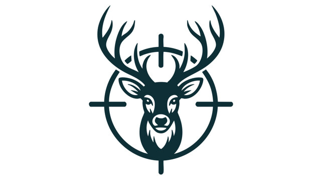 Stylized deer head with crosshair logo