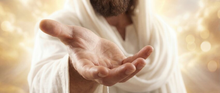 POV of Jesus Christ Offering a Helping Hand and Salvation