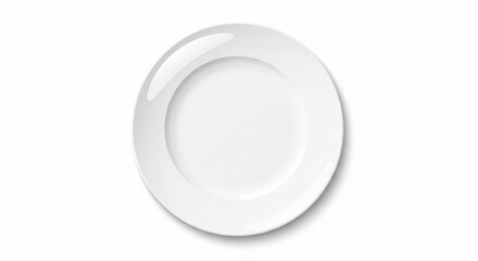 White Ceramic Dinner Plate on White Background.