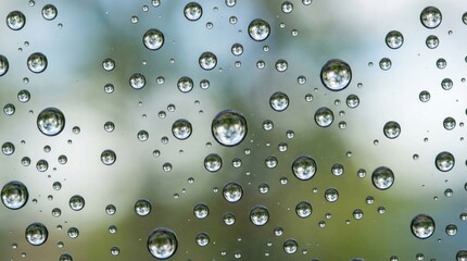 Close-up of water droplets on glass surface, abstract pattern, nature, reflection, water, droplets, nature, reflection, abstract, pattern, waterdrops, glass, surface, closeup