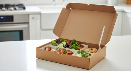 food in a delivery box