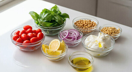 fresh ingredients to prepare a dish