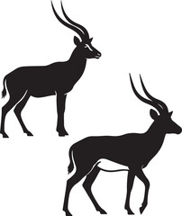 Obraz premium Pair of Antelope Silhouette