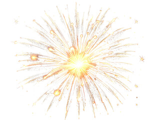 Obraz premium Transparent Fireworks Burst PNG – Sparkling Light Rays and Flash transparent background 