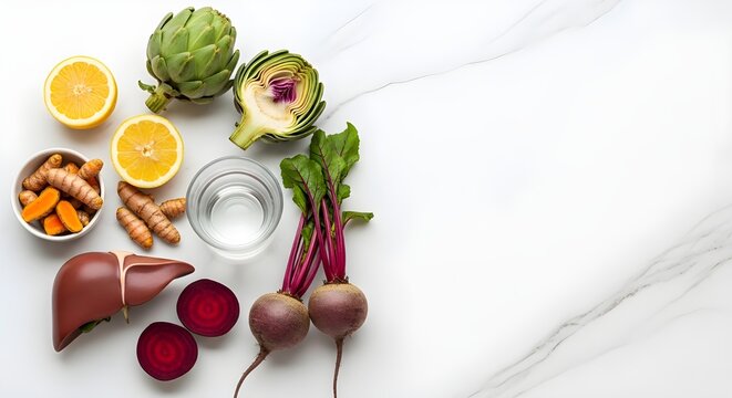 Healthy natural ingredients supporting liver detox and anatomical health