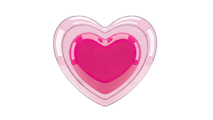 Layered Pink Heart Shape with Glossy Finish
