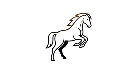 Fototapeta premium Minimal Line Horse Icon