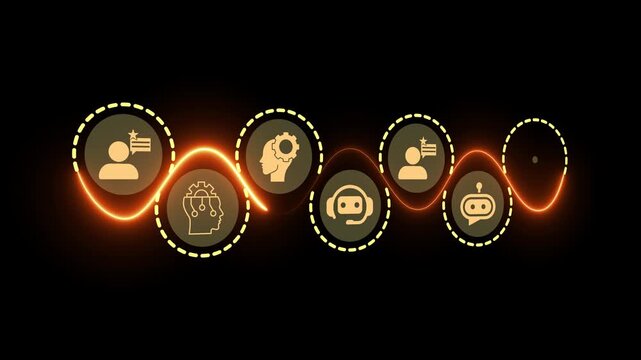 Chatbot conversation assistant concept. AI, digital interaction and modern technology in customer service or automation. Motion graphics of chatbot communication and artificial intelligence. 4k video