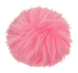 Pink fluffy pom fuzzy soft isolated on a transparent background