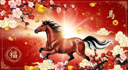 Festive Horse New Year Card