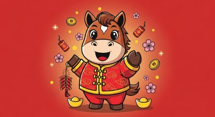 Cute Horse Zodiac Mascot