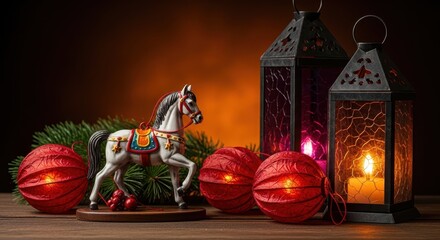 Lanterns and Horse Ornament