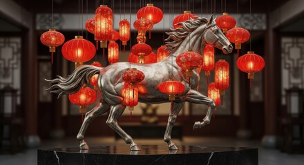Lantern Festival Horse Scene