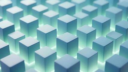 Fototapeta premium Modern abstract blue cube background with professional 3d render aesthetic