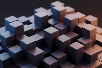 Obraz premium Abstract futuristic 3D geometric background with perspective and volumetric structure