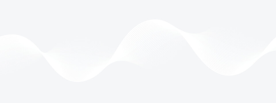White abstract wave pattern on light gray background