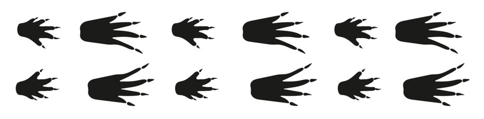 crocodile paws footpath trail of animals paw foot trail © Mmani