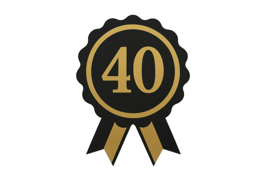 Gold 40 number badge celebrating fortieth anniversary