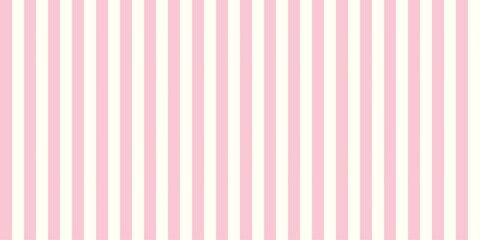 Obraz premium Pink White Vertical Stripe Seamless Pattern Aesthetic Pastel Background Retro Textile Fabric Graphic