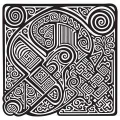 Fototapeta premium Intricate Celtic Knotwork Design with Swirls and Geometric Patterns