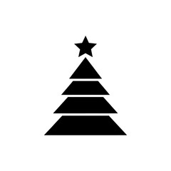 Obraz premium A simple black silhouette of a classic christmas tree with a star atop representing festive holiday cheer and traditions silhouette high quality professional
