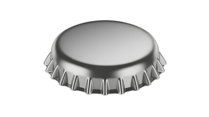 Shiny silver bottle cap with ridged edges
