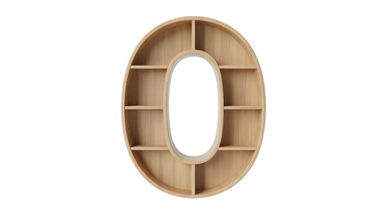 Modern wooden oval shelf with multiple compartments