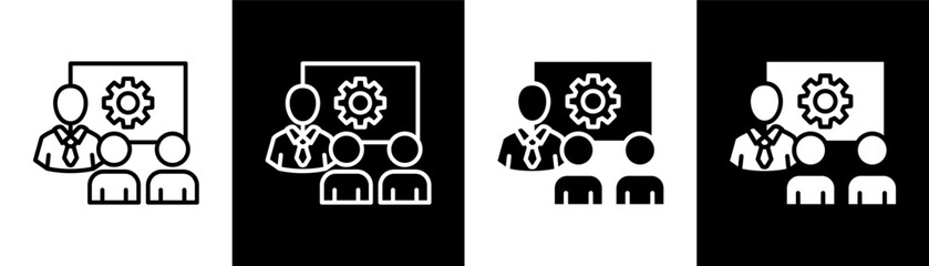 Fototapeta premium Training white icon set design