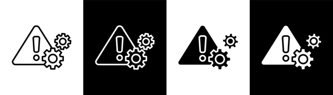 risk management white icon set design