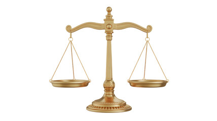 Golden balance scale symbolizing justice and fairness