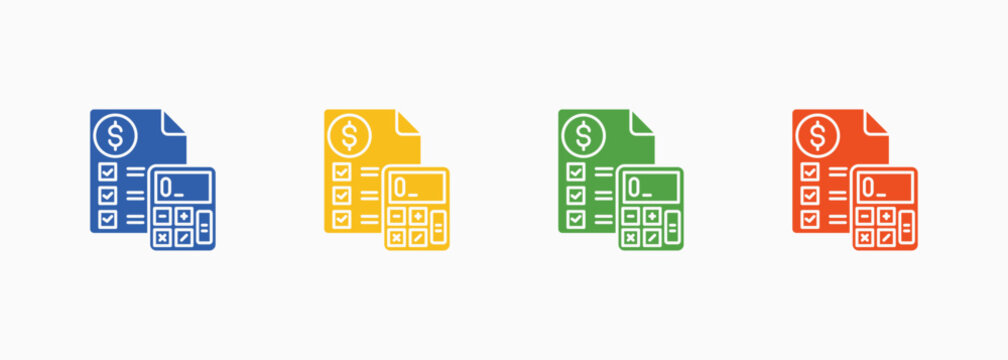 Budget Estimate Icon Set Color Multiple Style Collection Element For Design