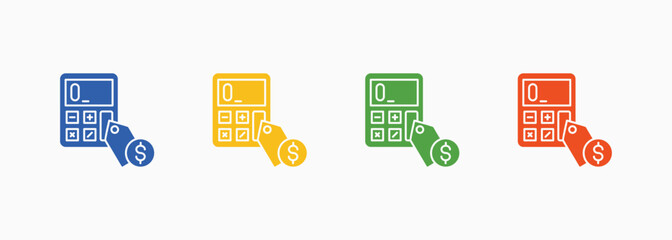 Price Estimate Icon Set Color Multiple Style Collection Element For Design
