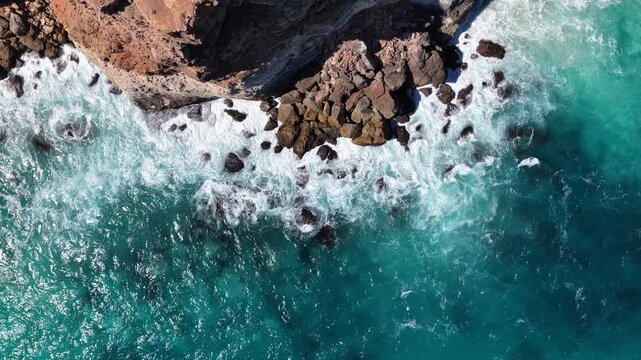 Great Australian Bight, Nullarbor Plain, South Australia &ndash; 4K aerial drone footage of dramatic coastal cliffs, turquoise ocean and rugged wilderness