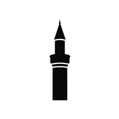 Islamic Minaret Silhouette Tower Vector for Ramadan and Eid Design