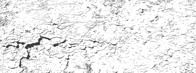 Obraz premium Abstract Cracked Paint Texture Black and White Distressed Vector Overlay