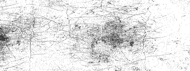 Obraz premium Abstract Distressed Grunge Texture Overlay Vector Black and White Cracked Scratched Surface Background Pattern