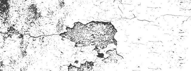 Obraz premium Distressed Grunge Vector Texture Overlay Cracked Wall Peeling Paint Effect Black and White Background