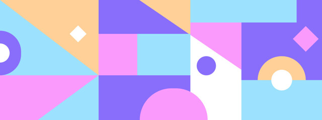 Obraz premium Modern minimalist geometric background featuring soft pastel shapes and clean lines for contemporary design aesthetics