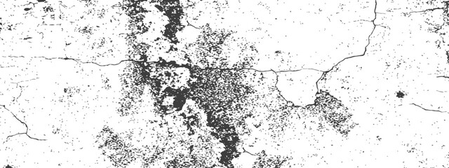 Fototapeta premium Heavy Cracked Grunge Vector Overlay Texture Black and White Distressed Background Abstract Graphic Resource
