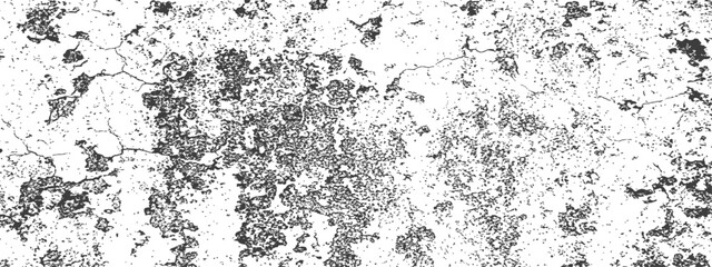 Obraz premium Abstract Grungy Vector Texture Overlay Distressed Background with Cracks Scratches and Rough Splatter Effect Black and White
