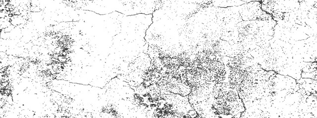 Obraz premium Seamless Grunge Distressed Cracked Wall Vector Texture Overlay Black and White Background