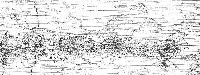 Obraz premium Distressed Vector Grunge Texture Overlay Cracked Wood Grain Black and White Background