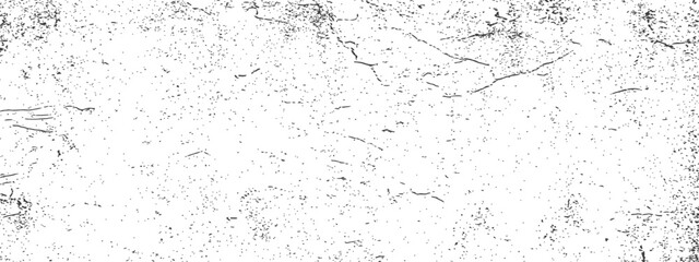 Vintage distressed grunge vector texture overlay with dust specks cracks and scratches black and white background